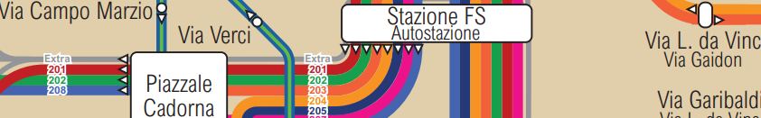 Mappa dei servizi della conurbazione Bassanese